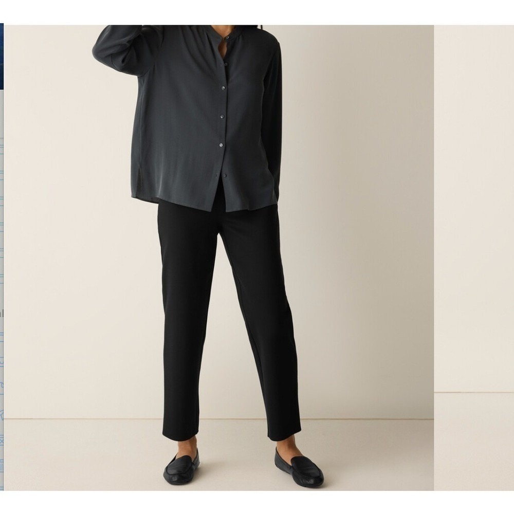 Eileen Fisher Pull On Ankle Office Pants Italian Fabric Sz M 32 x 26 USA made